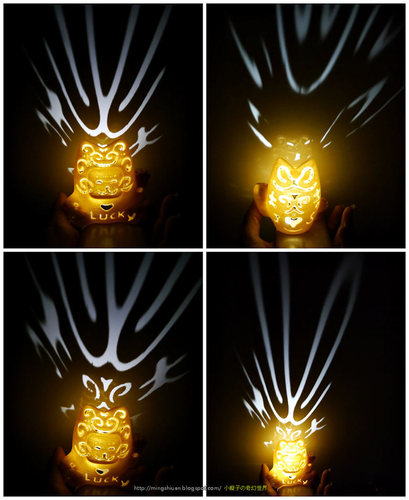 Lucky Cat Lamps carved 3D Print 27708