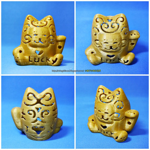 Lucky Cat Lamps carved 3D Print 27709