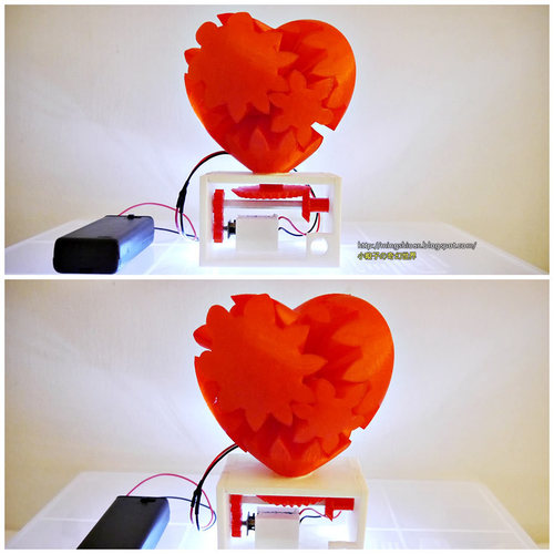Geared Heart, Motorized Edition -JAY Fix 3D Print 27728