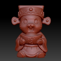 Small Happy Chinese New Year Lucky Rat Congratulations on Big Money 3D Printing 278227