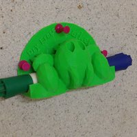 Small Trex Low Poly Dry Erase Marker Holder 3D Printing 27887