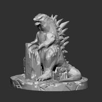 Small Godzilla Low Poly 3D Printing 27930