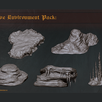Small Cave Environment Pack: Set One (Designed for 25mm characters) 3D Printing 280881