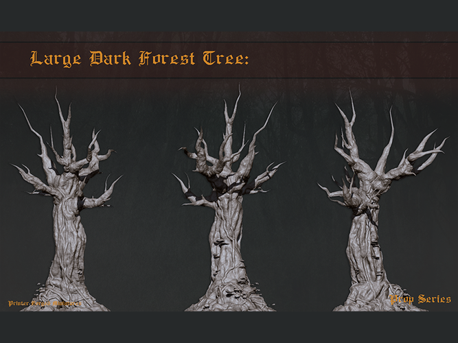 Forest Environment Pack: Dark Forest Tree (for 25mm character) 3D Print 280882