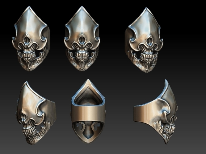 Faceless Skull Ring 2 3D print model 3D Print 281958