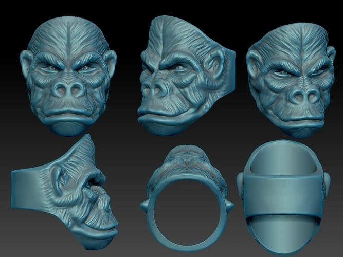 King Gorilla Ring 3D print model 3D Print 281983