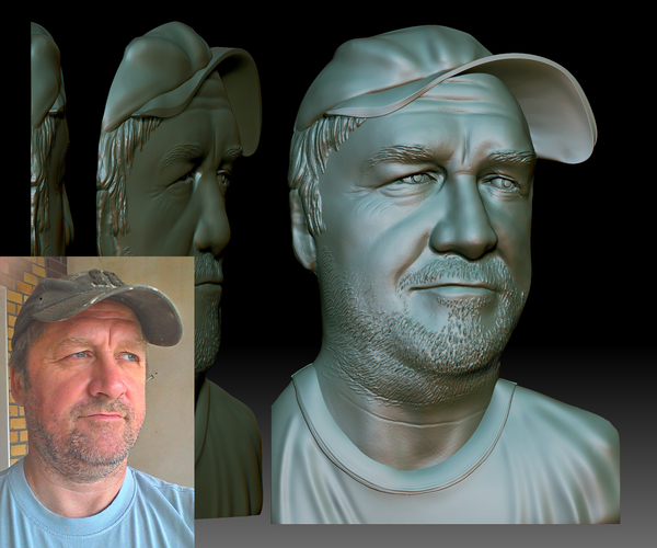 Portrait relief STL file for CNC router based on your photo 3D Print 281987