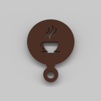Small Cup Of Hot Coffee Stencil 3D Printing 284956