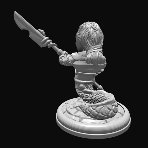 Naga with Glaive 28mm 3D Print 285023