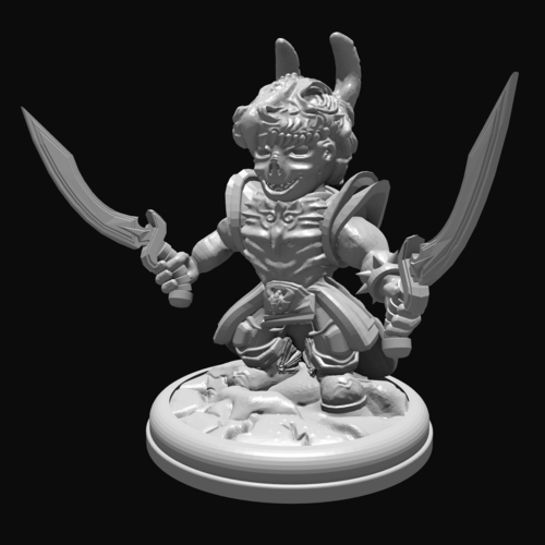 Dragon Knight with Swords 28mm 3D Print 285051
