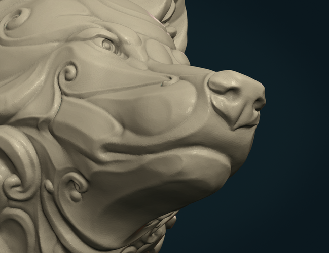 Stylized Wolf head 3D Print 285101