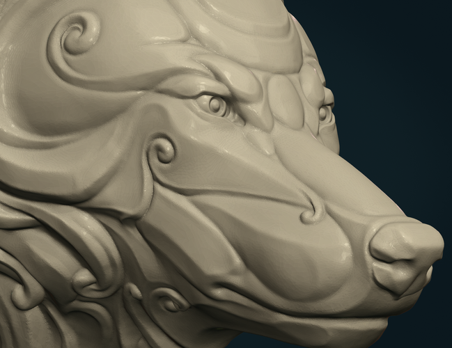 Stylized Wolf head 3D Print 285102