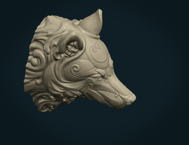 Stylized Wolf head 3D Print 285103