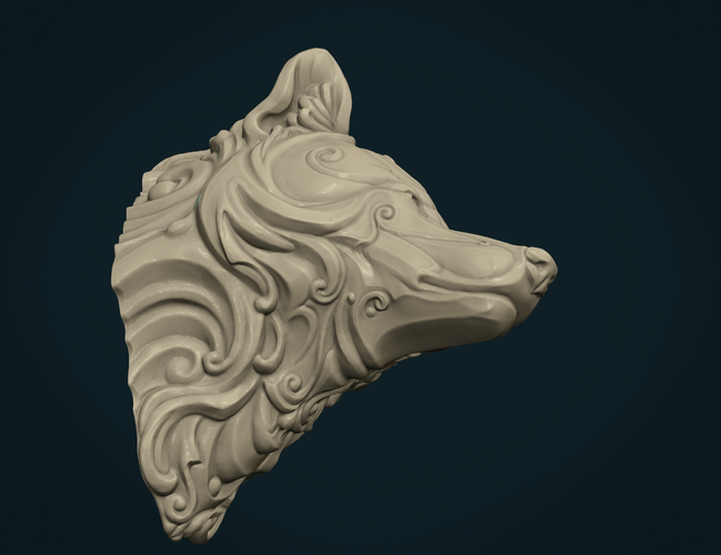 Stylized Wolf head 3D Print 285104