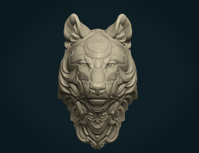Stylized Wolf head 3D Print 285105