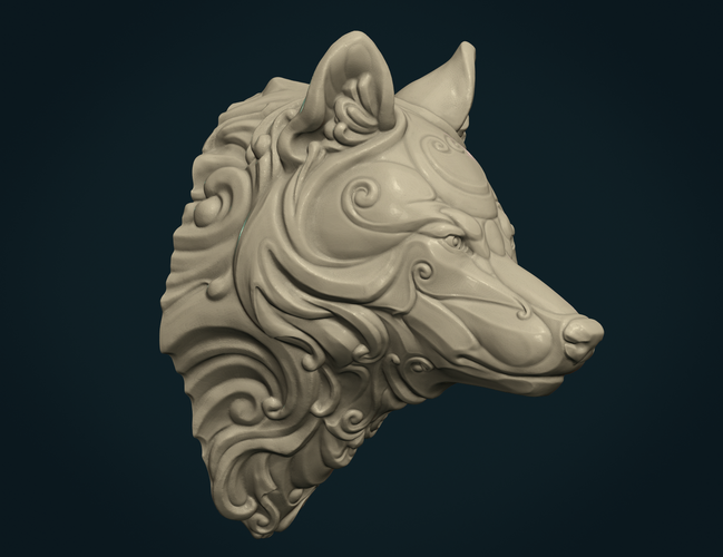 Stylized Wolf head 3D Print 285107