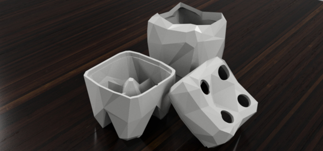 Low Poly Toothbrush and Toothpaste holder 3D Print 28511