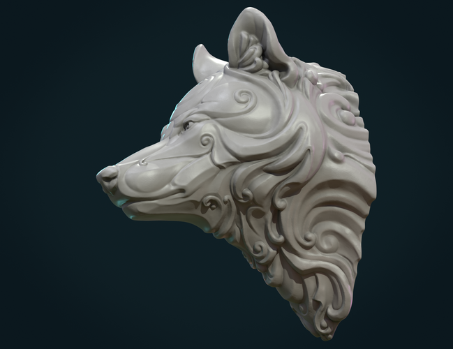 Stylized Wolf head 3D Print 285110