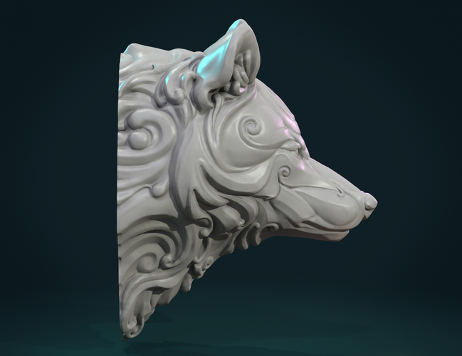 Stylized Wolf head 3D Print 285111
