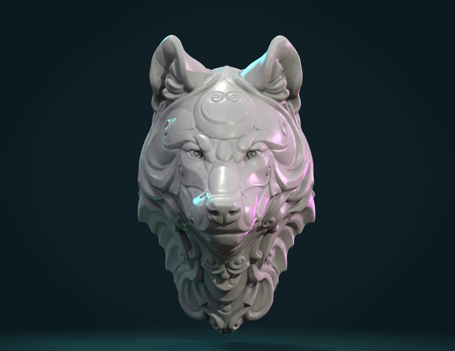 Stylized Wolf head 3D Print 285115