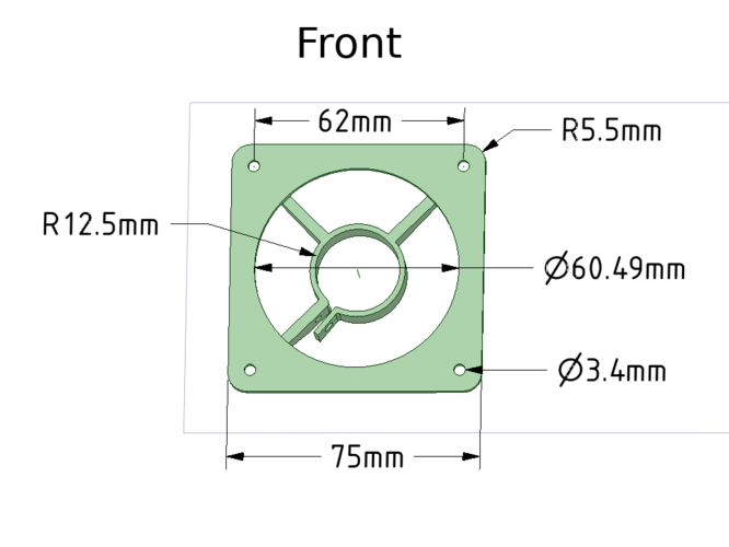 Motors mounts 24-25mm for RtA70kit high pressure fan 3D Print 285458