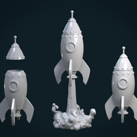 Small Cartoon Rocket 3D Printing 287200