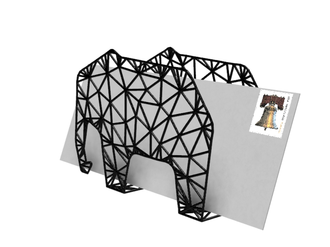 Elephant Envelope Holder 3D Print 28937 Elephant Envelope Holder 3D Print 28937
