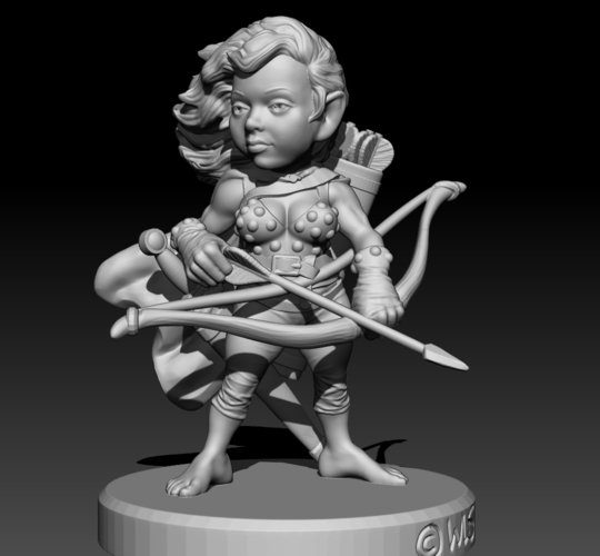 Halfling Ranger 3D Print 290057 Halfling Ranger 3D Print 290057