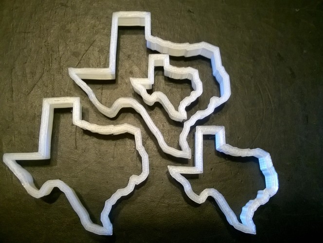 Texas Cookie Cutter, set of four 3D Print 29268 Texas Cookie Cutter, set of four 3D Print 29268