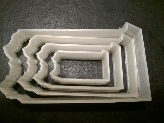 Pennsylvania Cookie Cutter, set of four 3D Print 29272 Pennsylvania Cookie Cutter, set of four 3D Print 29272