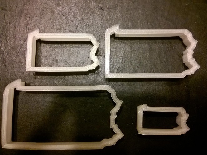 Pennsylvania Cookie Cutter, set of four 3D Print 29274 Pennsylvania Cookie Cutter, set of four 3D Print 29274
