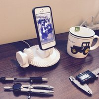 Small Gearhead iPhone 5/6 Dock, Spiral Bevel Gear 51T/17T, 3:1 Ratio 3D Printing 29362