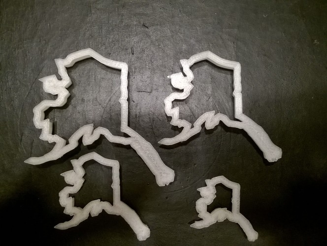 Alaska Cookie Cutter, set of four 3D Print 29367 Alaska Cookie Cutter, set of four 3D Print 29367