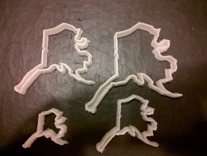 Alaska Cookie Cutter, set of four 3D Print 29368 Alaska Cookie Cutter, set of four 3D Print 29368