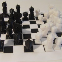 Small Phelps3D Low Poly Chess Set 3D Printing 29958
