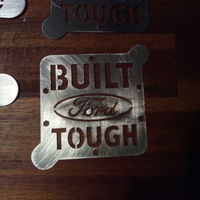 Small "BUILT FORD TOUGH" coffee art stencil 3D Printing 300435