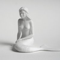 Small Thinking Mermaid 3D Printing 30065