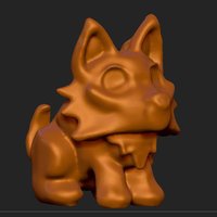 Small Puppy Wolf 3D Printing 30272