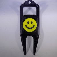 Small SMILEY FACE Golf Ball Marker 3D Printing 32046