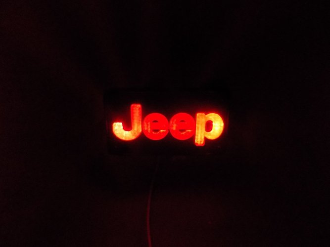 Jeep Emblem LED Light/Nightlight 3D Print 32135