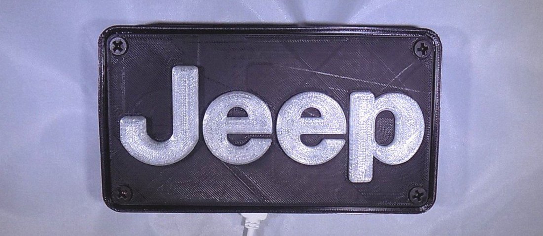 Jeep Emblem LED Light/Nightlight 3D Print 32138