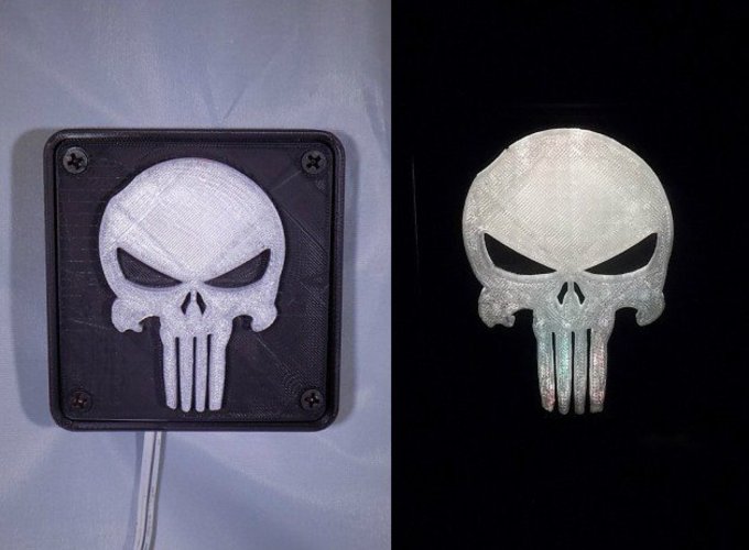 Punisher LED Light/Nightlight 3D Print 32166