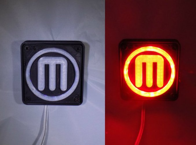 Makerbot M Logo LED Nightlight/Lamp 3D Print 32238