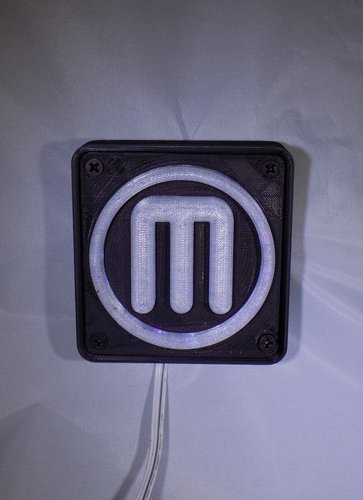 Makerbot M Logo LED Nightlight/Lamp 3D Print 32240