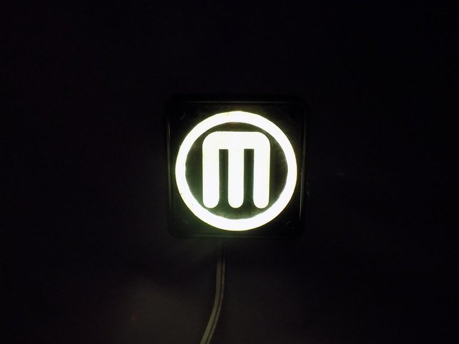 Makerbot M Logo LED Nightlight/Lamp 3D Print 32241