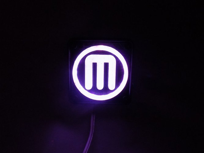 Makerbot M Logo LED Nightlight/Lamp 3D Print 32242