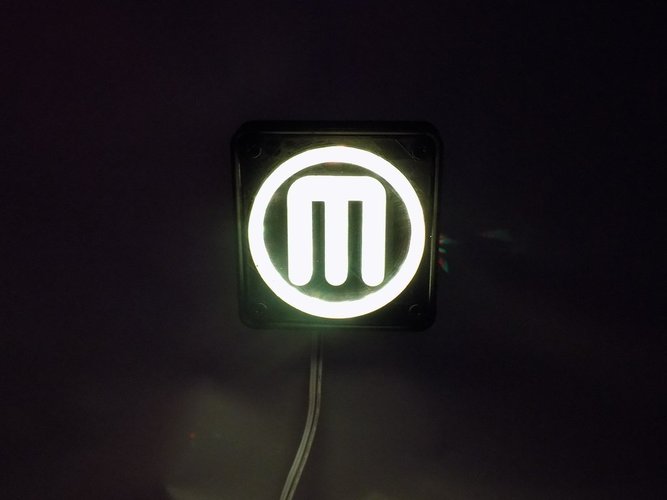 Makerbot M Logo LED Nightlight/Lamp 3D Print 32244