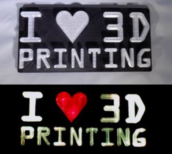I <3 3D PRINTING LED Sign/Nightlight 3D Print 32246
