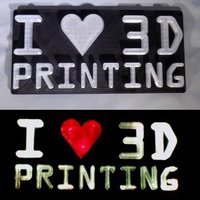 Small I <3 3D PRINTING LED Sign/Nightlight 3D Printing 32246
