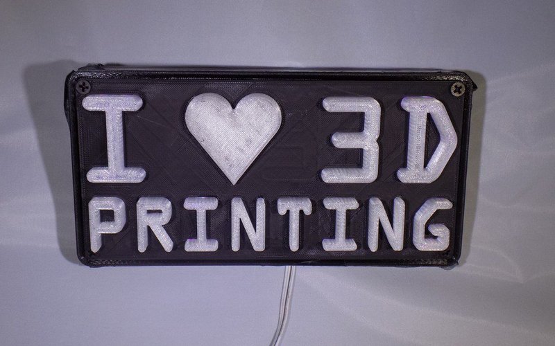 I <3 3D PRINTING LED Sign/Nightlight 3D Print 32249